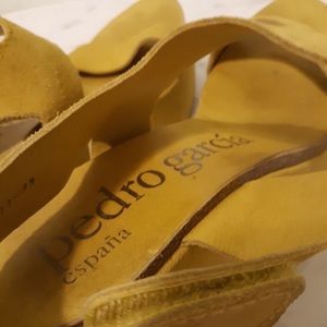 COPY - PEDRO GARCIA yellow suede cork platform we…